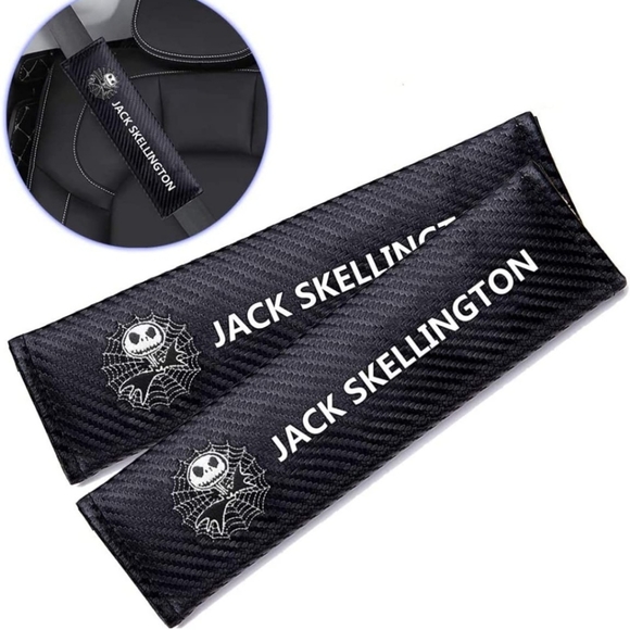 2 Nightmare before Christmas Jack Skellington seatbelt strap covers - Picture 2 of 2